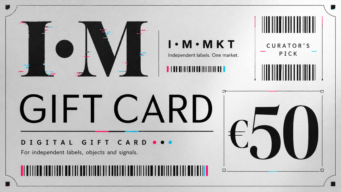 Digital gift card with 'I•M' branding and a value of €50.