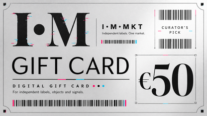 Digital gift card with 'I•M' branding and a value of €50.
