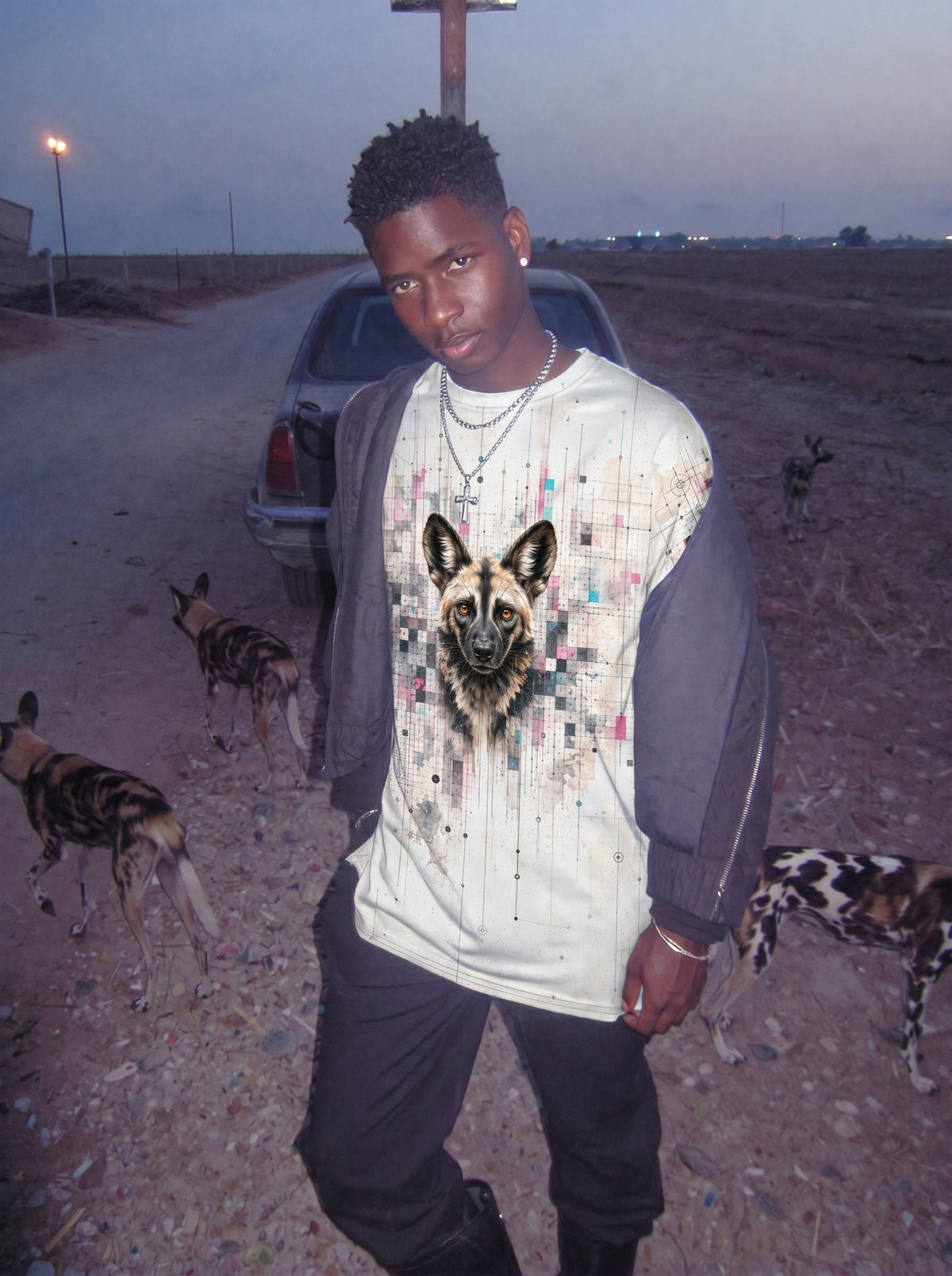 SilverWEAR // Pack Signal — Wild Dog — Men's T-Shirt
