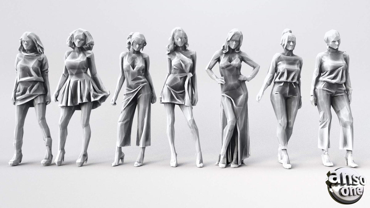 3d Model - Low Poly Female bundle 03