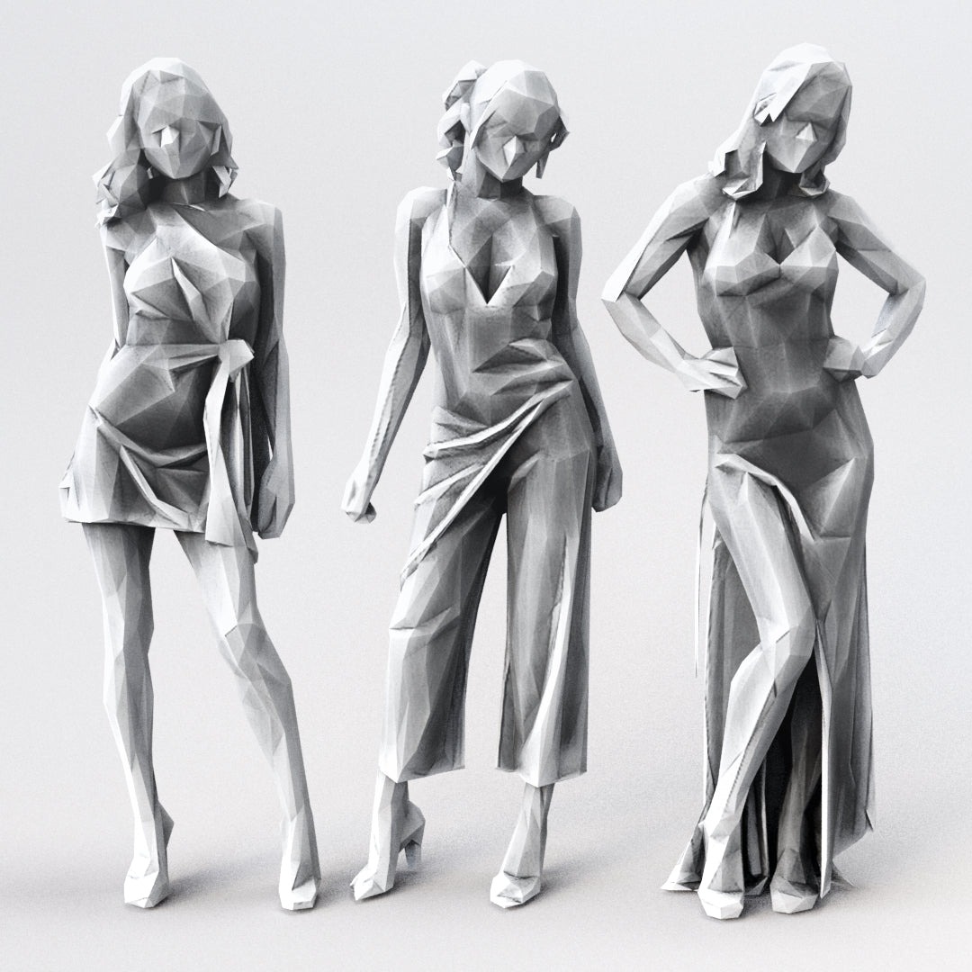 3d Model - Low Poly Female bundle 03