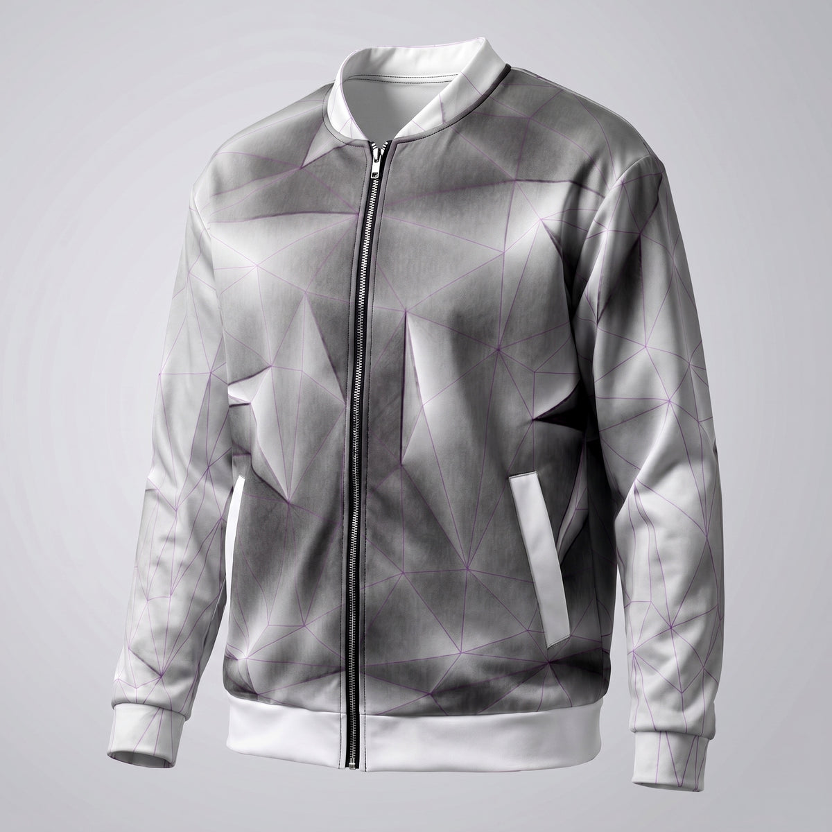 ANSO — Low-Poly Bomber Jacket (Pink Grid System)