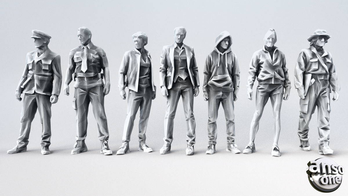 3d Model - Low Poly Male bundle 04