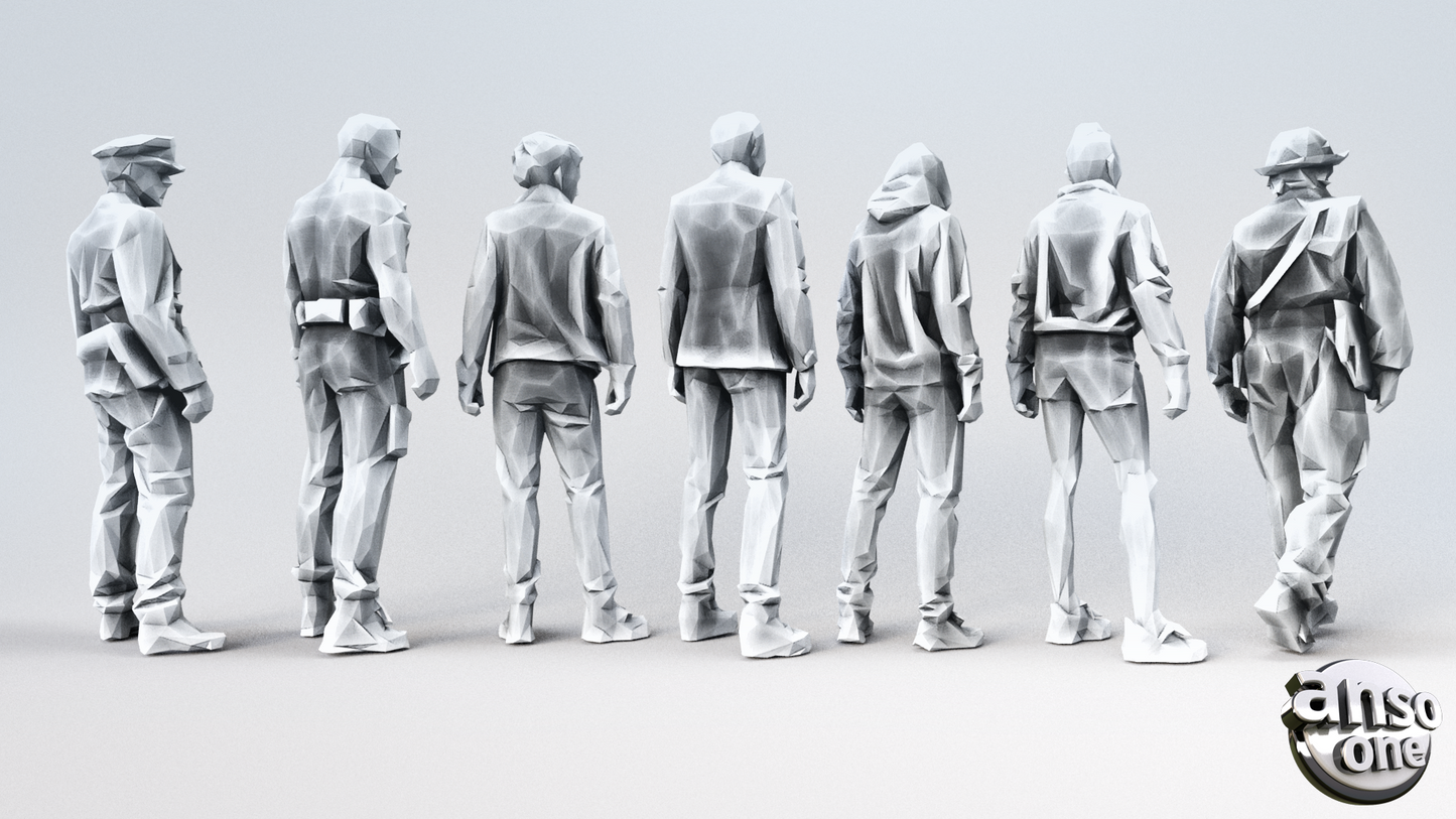 3d Model - Low Poly Male bundle 04
