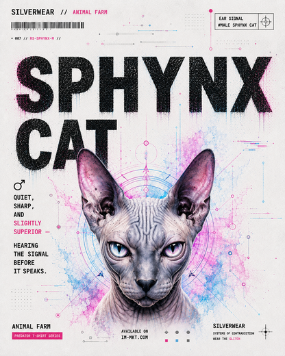 SilverWEAR // Oberflächenspannung — Sphynx-Katze — Herren-T-Shirt