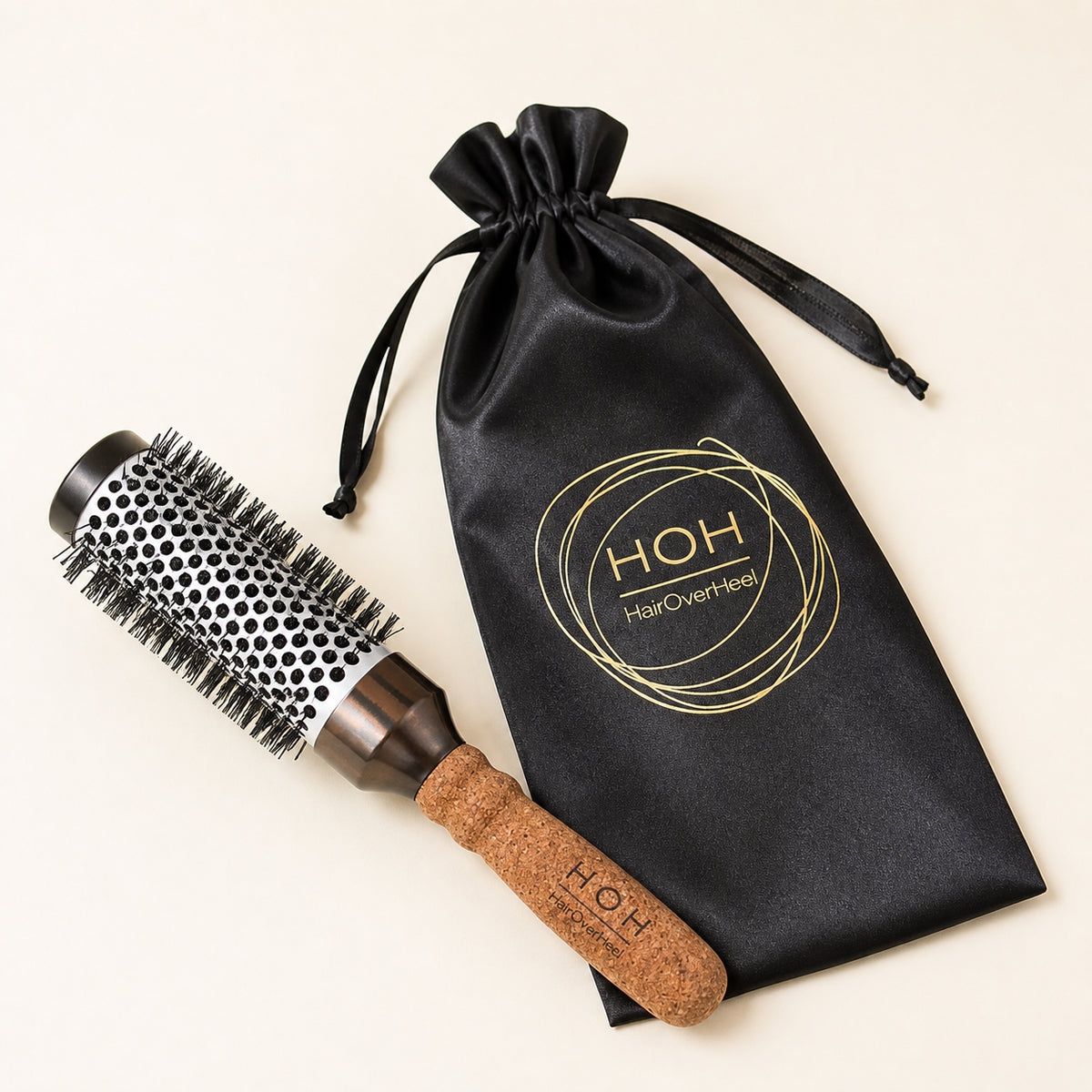 Sissi No 9 — Ceramic Cork Round Hairbrush