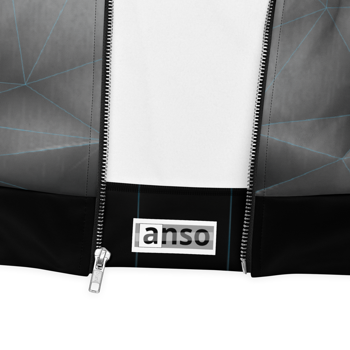 ANSO — Low-Poly Bomber Jacket (Blue Grid System)