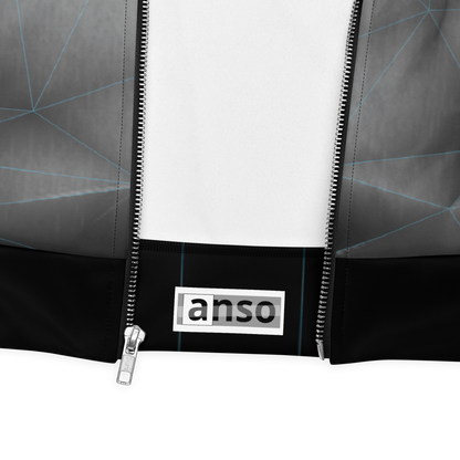 ANSO — Low-Poly Bomber Jacket (Blue Grid System)