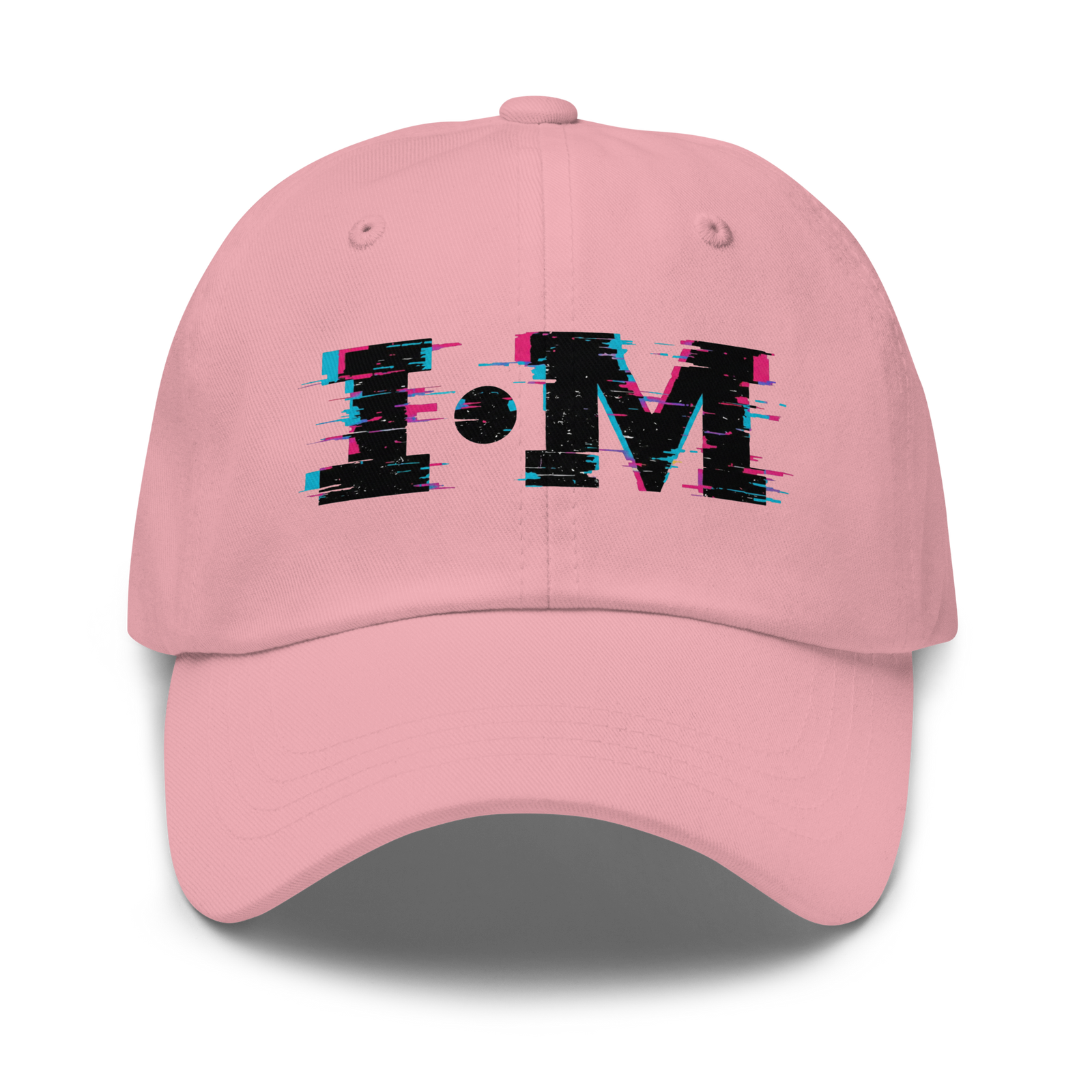 Light blue cap with 'I·M' text on a white background