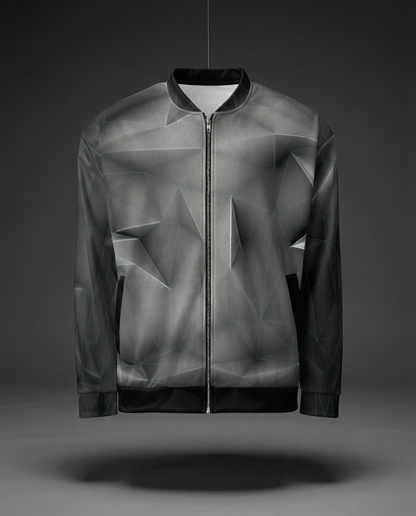ANSO — Low-Poly Bomber Jacket (Blue Grid System)