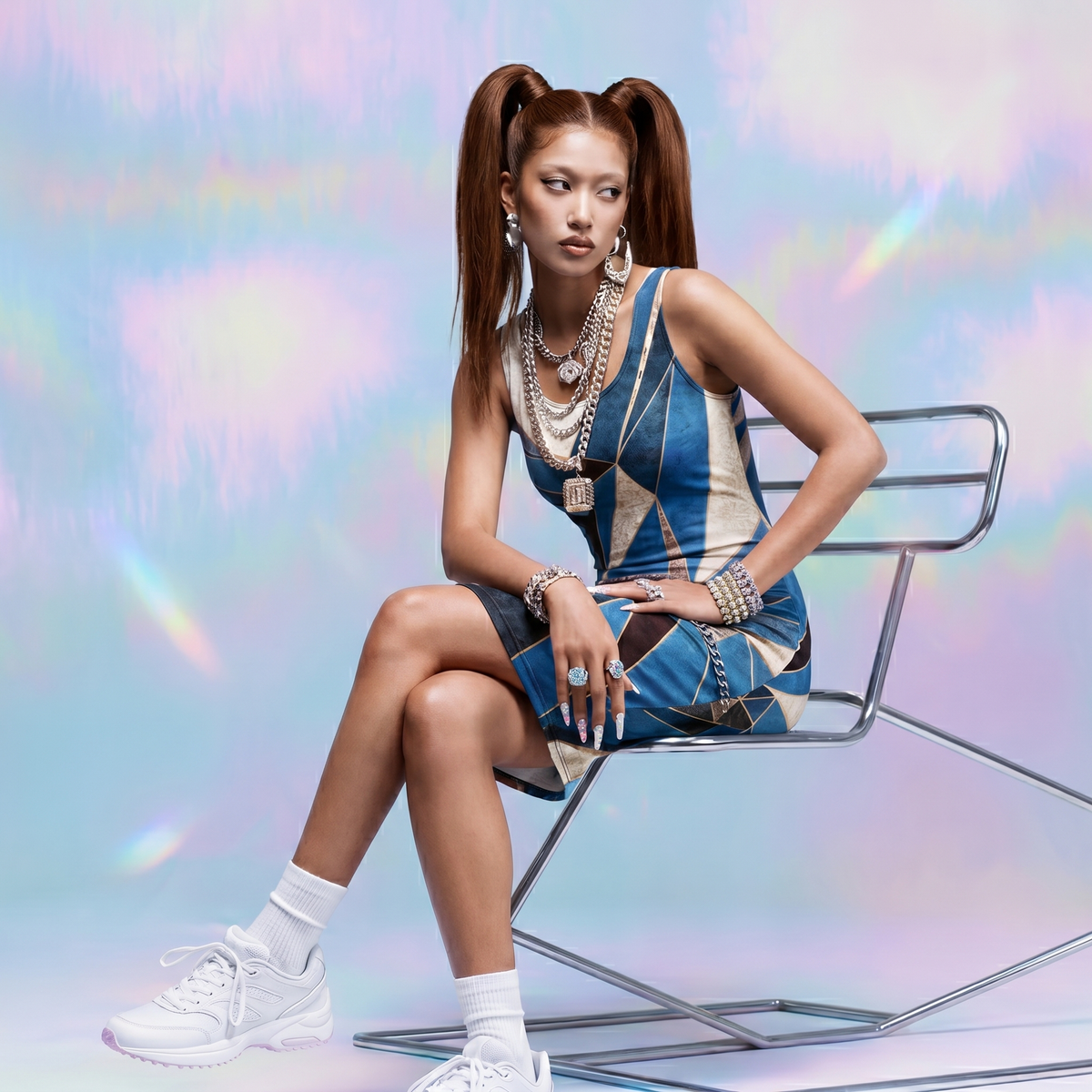 ANSO Low-Poly Bodycon Dress