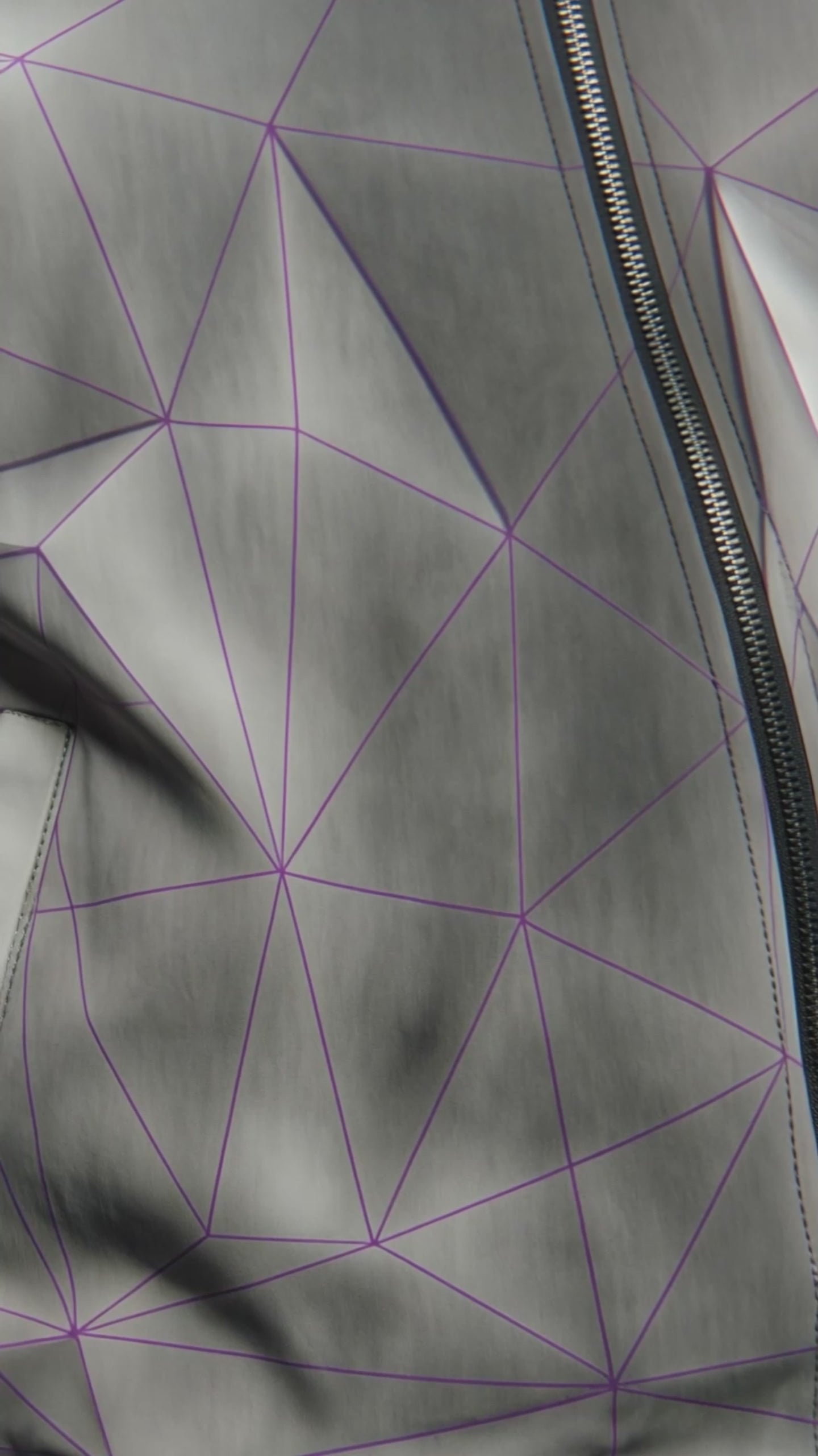 anso Blue grid all-over print bomber jacket promo video.