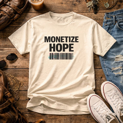 MONETIZE HOPE — Heavyweight-T-Shirt mit Light Leak