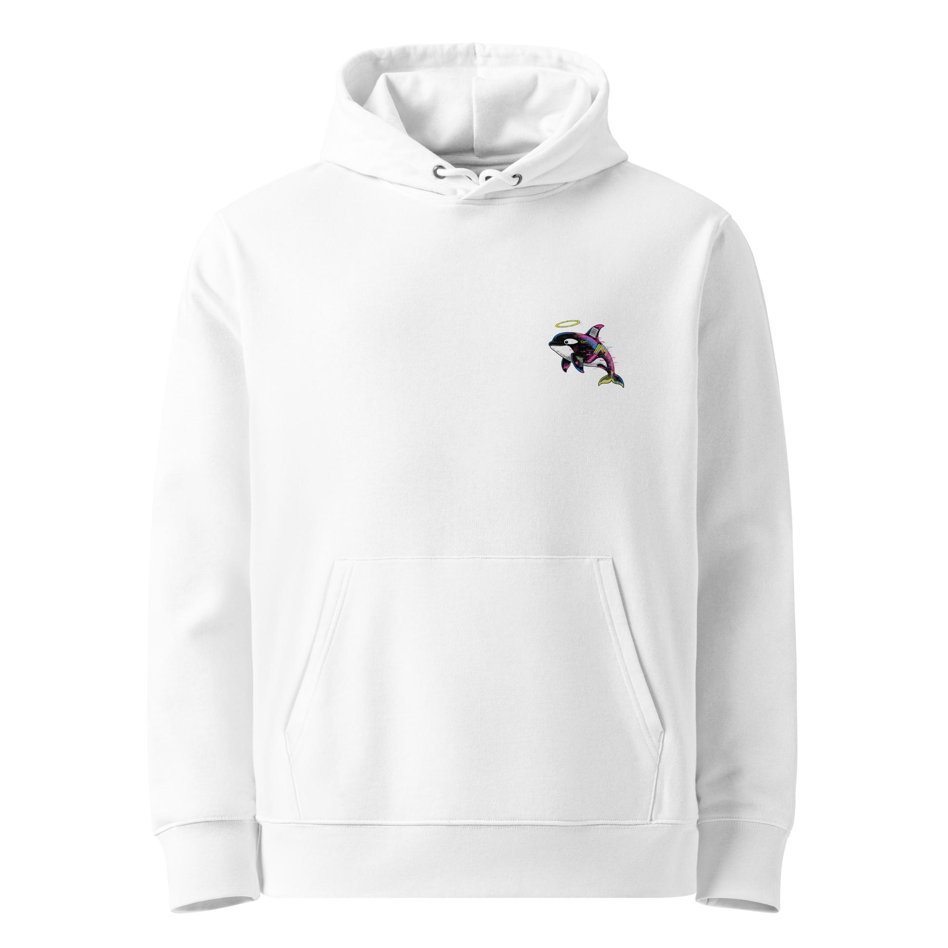 White hoodie with 'Please Don't Disturb' text on a white background