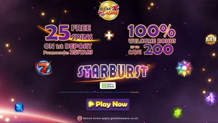 LUCKS Casino Starburst 25 giros gratis
