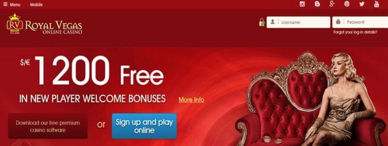 royal vegas casino bonus mobile